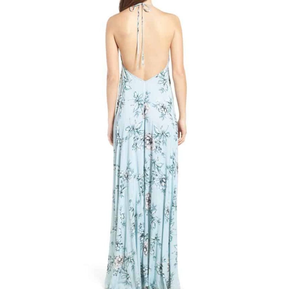 Show Me Your Mumu Logan Floral Lace Up Maxi Dress Wildflower Blue S NWT - Picture 9 of 10